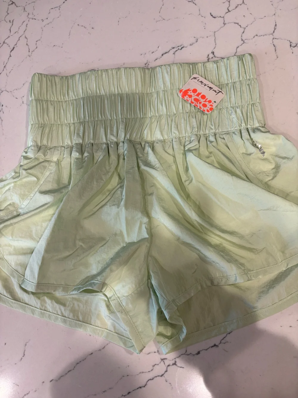 Free People Anna Mat Ruched Shorts—Whipped Lime, Sm Or Medium NWT